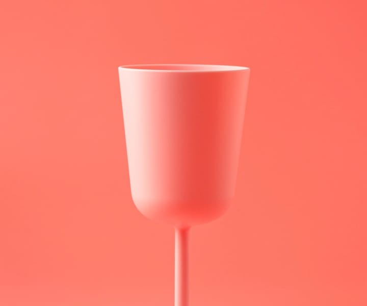 Pink cup close shot